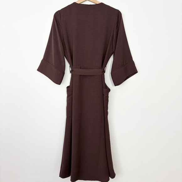 Frank & oak brown wrap dress - Picture 6 of 6